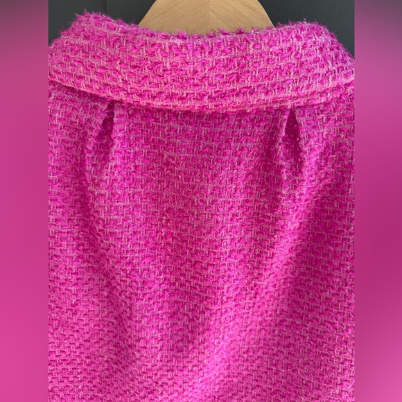 Kate Spade Pink Tweed Short Sleeve Bolero Jacket Blazer • S - Picture 5 of 9